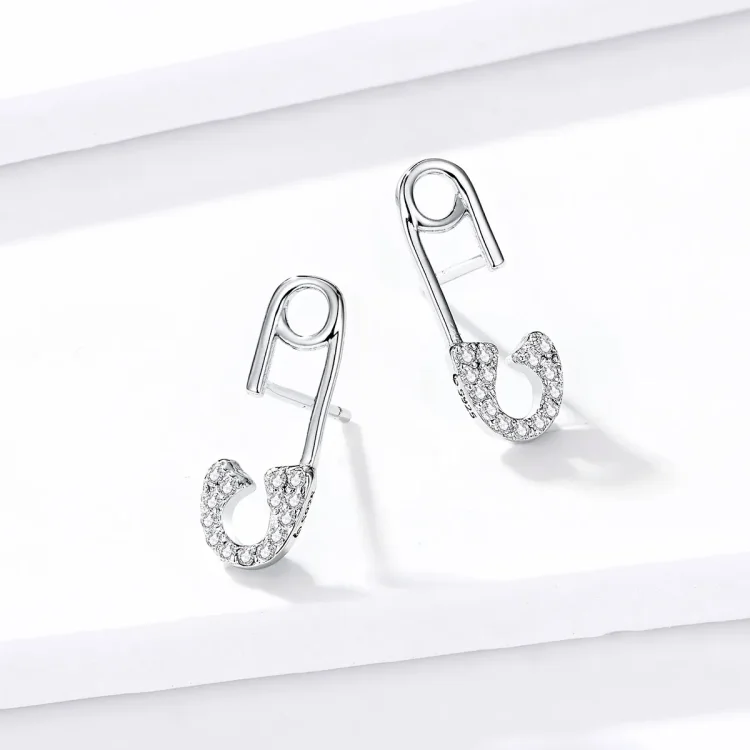 Varnostne igle Pandora Style Silver Love Stud Uhani - BSE284