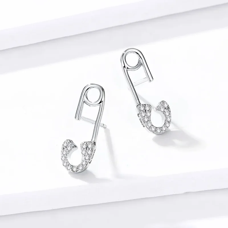 (slika za) Varnostne igle Pandora Style Silver Love Stud Uhani - BSE284 - Ogled 2