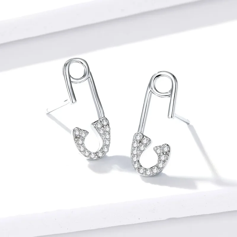 (slika za) Varnostne igle Pandora Style Silver Love Stud Uhani - BSE284 - Ogled 4