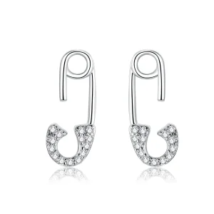(slika za) Varnostne igle Pandora Style Silver Love Stud Uhani - BSE284