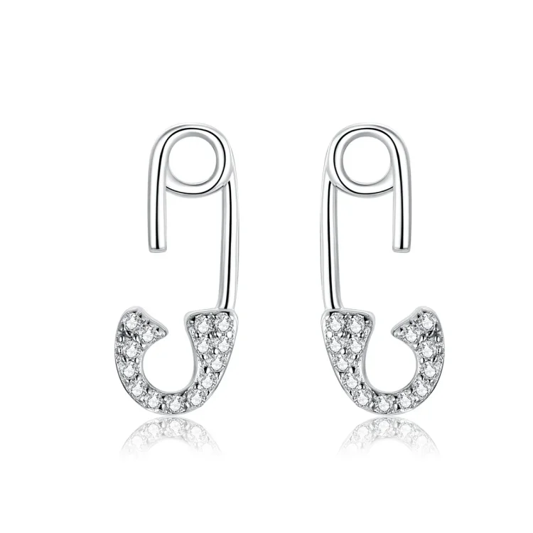 Varnostne igle Pandora Style Silver Love Stud Uhani - BSE284