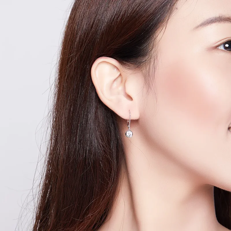 (slika za) Viseči srebrni bleščeči uhani v stilu Pandora - SCE747 - Ogled 6