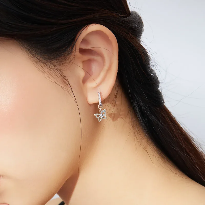 (slika za) Viseči srebrni metulj v slogu Pandora - SCE833 - Ogled 6