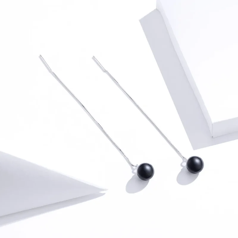 (slika za) Viseči uhani iz srebrnega ahata v stilu Pandora - SCE878 - Ogled 2