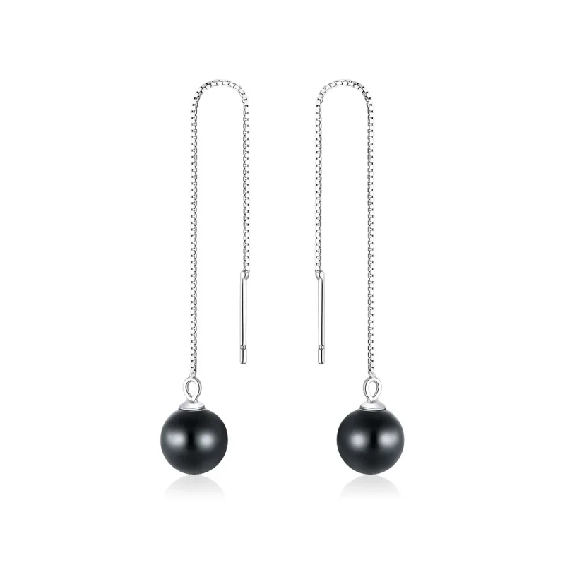 (slika za) Viseči uhani iz srebrnega ahata v stilu Pandora - SCE878 - Slika izdelka