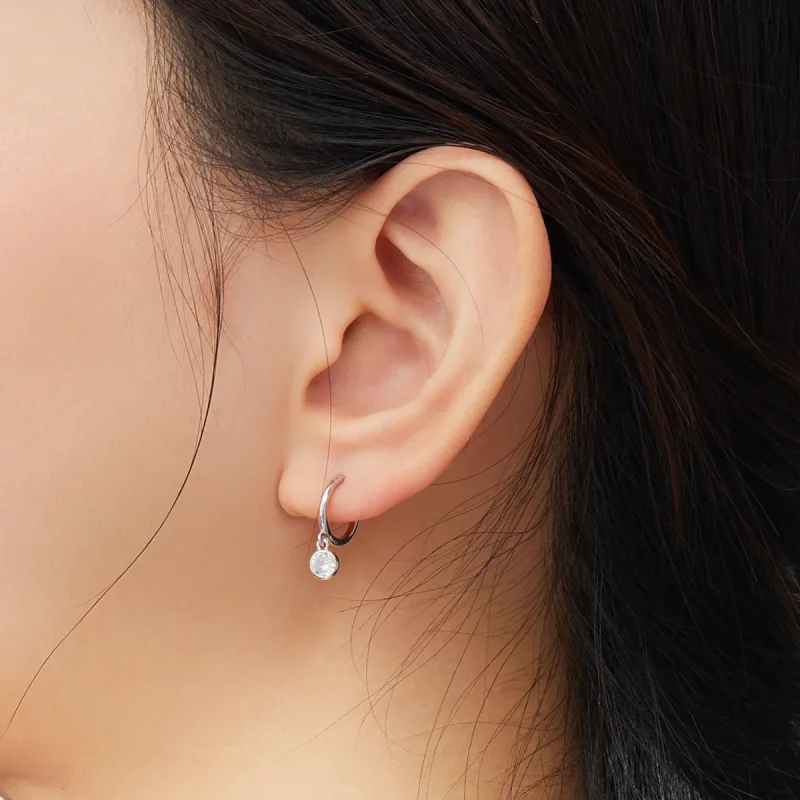 (slika za) Viseči uhani iz srebrnega cirkonija v stilu Pandora - SCE830 - Ogled 7