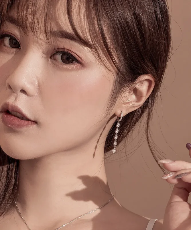 (slika za) Viseči uhani Pandora Style Silver Ziron Love - SCE583 - Ogled 2