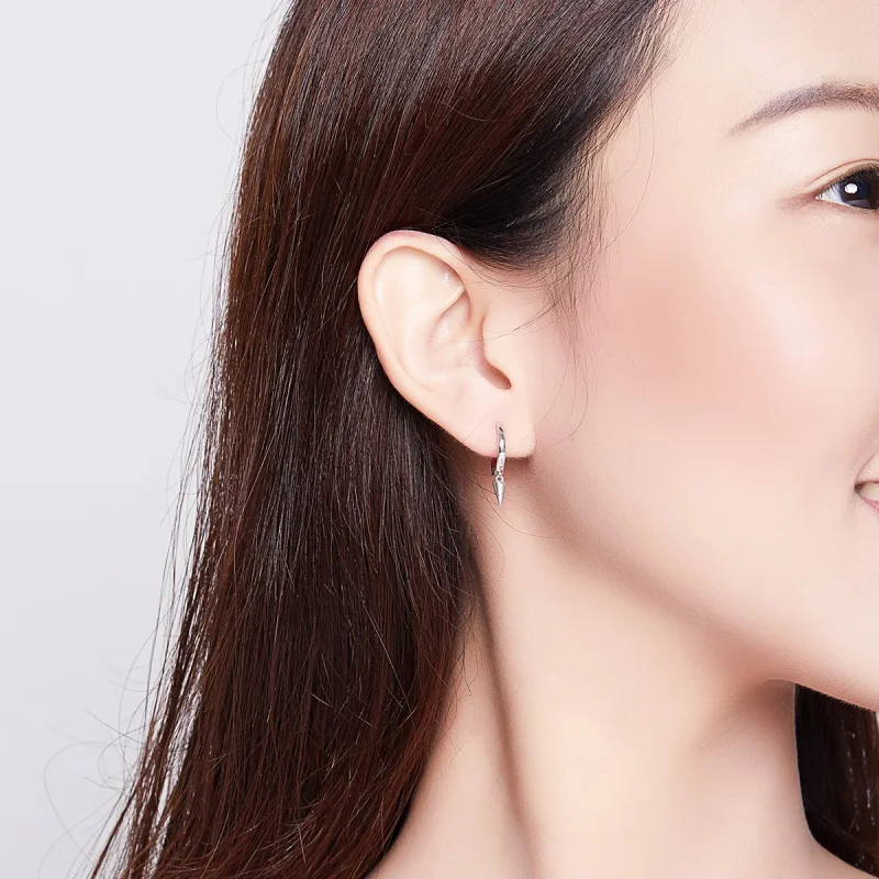 (slika za) Viseči uhani s srebrno geometrijo v stilu Pandora - SCE744 - Ogled 6