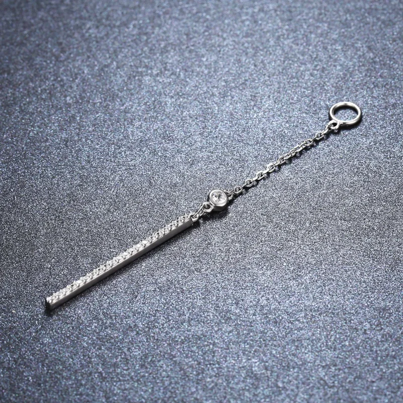 (slika za) Viseči uhani s srebrno črto v stilu Pandora - SCE081 - Ogled 2