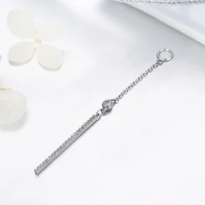 (slika za) Viseči uhani s srebrno črto v stilu Pandora - SCE081