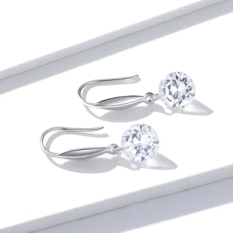 (slika za) Viseči uhani za srebrno sijoče dekle v stilu Pandora - BSE212 - Ogled 2