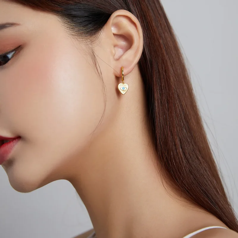 (slika za) Pandora Style Skrivnostna Španija - Viseči uhani Lucky Heart - SCE1141 - Ogled 4