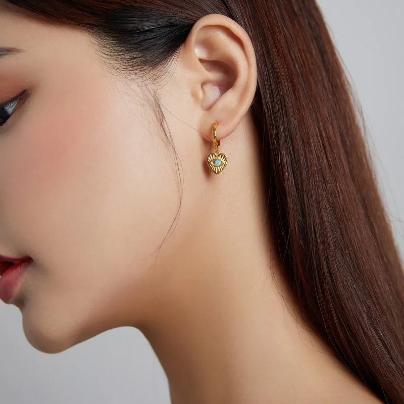 (slika za) Pandora Style Skrivnostna Španija - Viseči uhani Lucky Heart - SCE1141 - Ogled 6