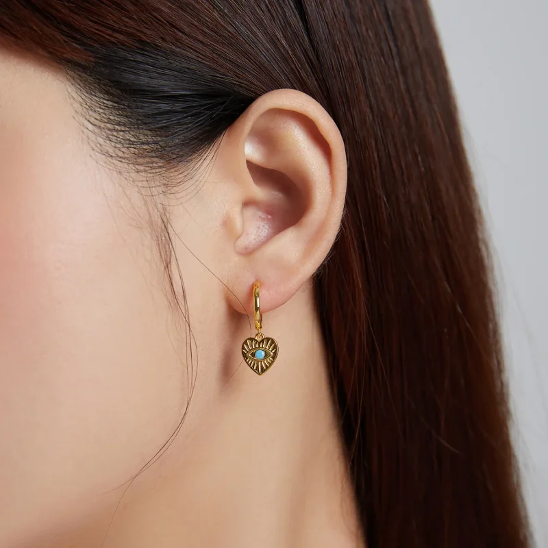 (slika za) Pandora Style Skrivnostna Španija - Viseči uhani Lucky Heart - SCE1141 - Ogled 7