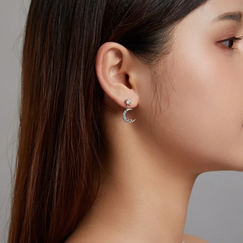 (slika za) Pandora Style Wear Stars and Wear Moon Viseči uhani - SCE1239 - Ogled 5