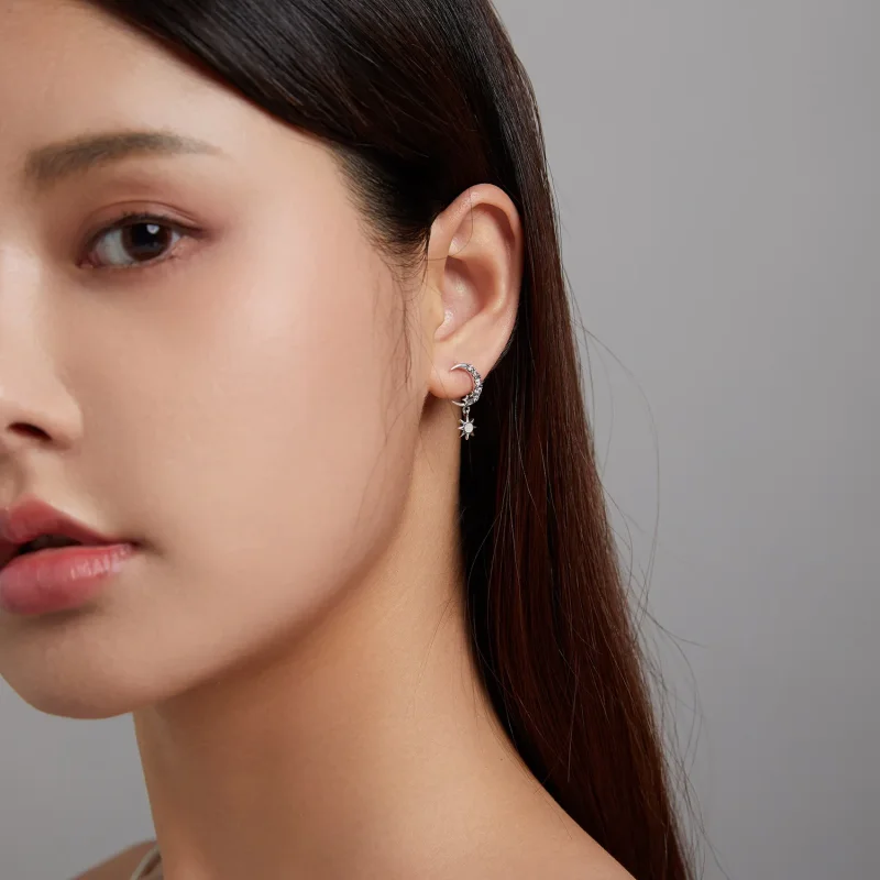 (slika za) Pandora Style Wear Stars and Wear Moon Viseči uhani - SCE1239 - Ogled 6