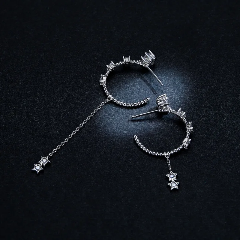 (slika za) Svetli viseči uhani v slogu Pandora - BSE310 - Ogled 5