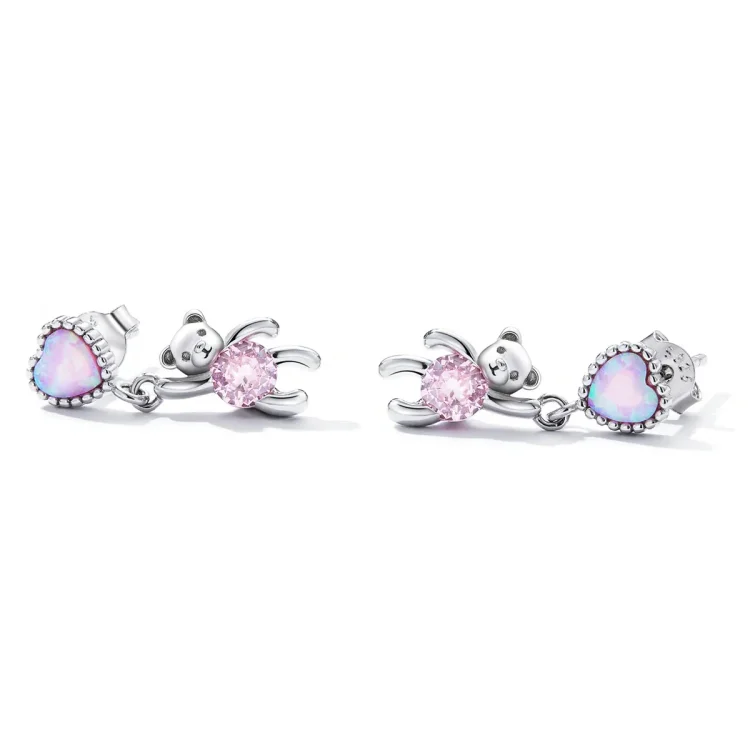 Viseči uhani Pandora Style Love Bear - SCE1384