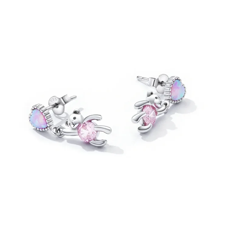 Viseči uhani Pandora Style Love Bear - SCE1384