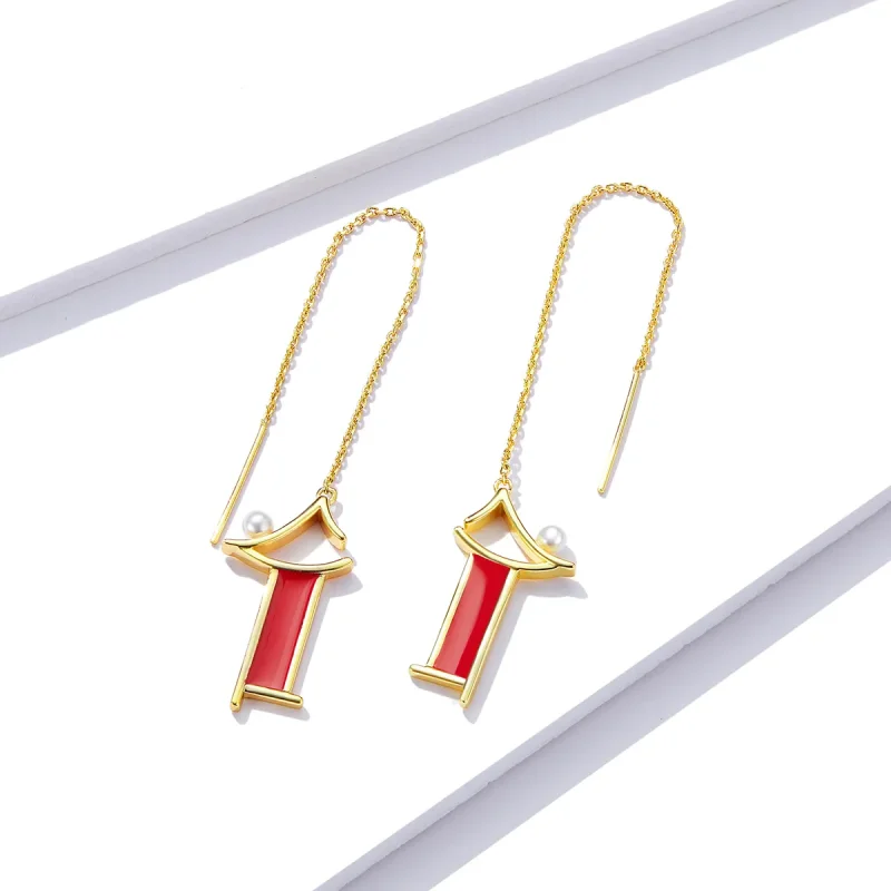 (slika za) Viseči uhani Pandora Style Red Memory - BSE340 - Ogled 2
