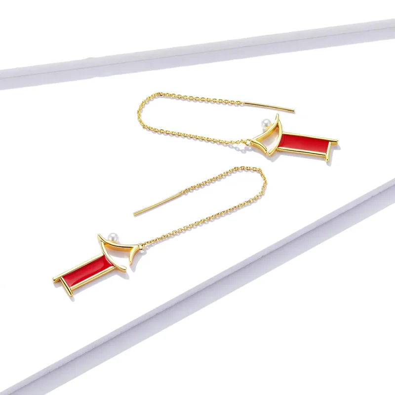 (slika za) Viseči uhani Pandora Style Red Memory - BSE340 - Ogled 3