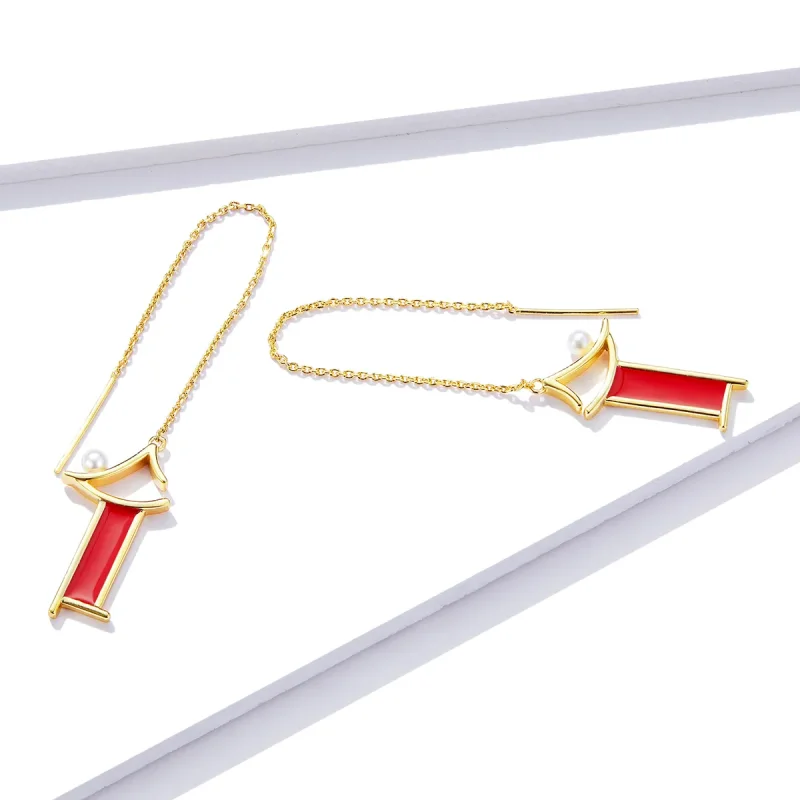 (slika za) Viseči uhani Pandora Style Red Memory - BSE340 - Ogled 4