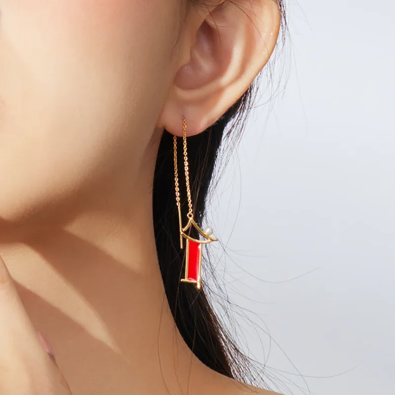 (slika za) Viseči uhani Pandora Style Red Memory - BSE340 - Ogled 7