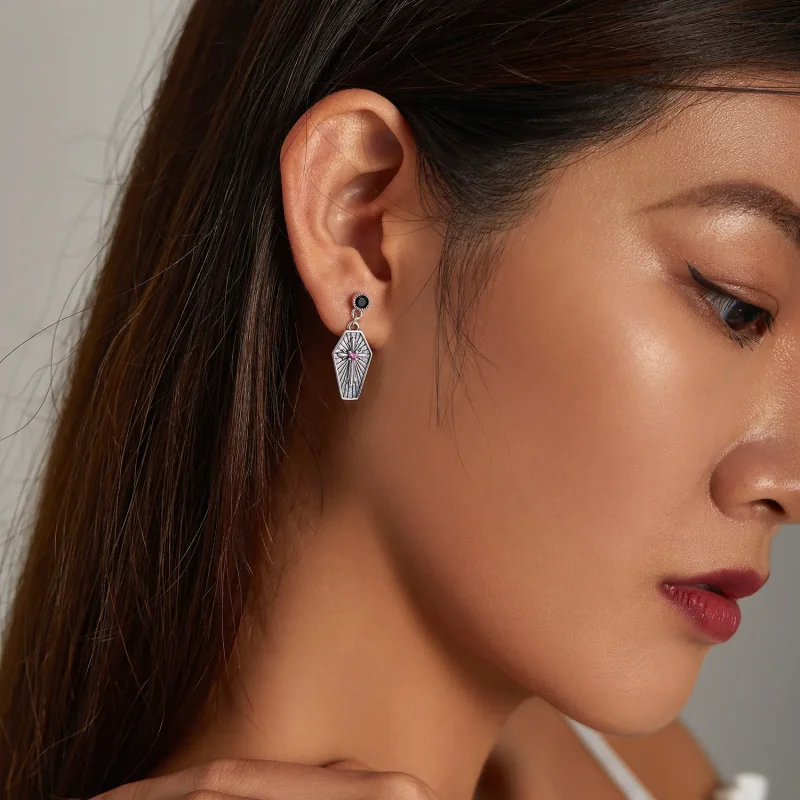 (slika za) Viseči uhani s skrivnostnim križem v slogu Pandora - BSE536 - Ogled 6