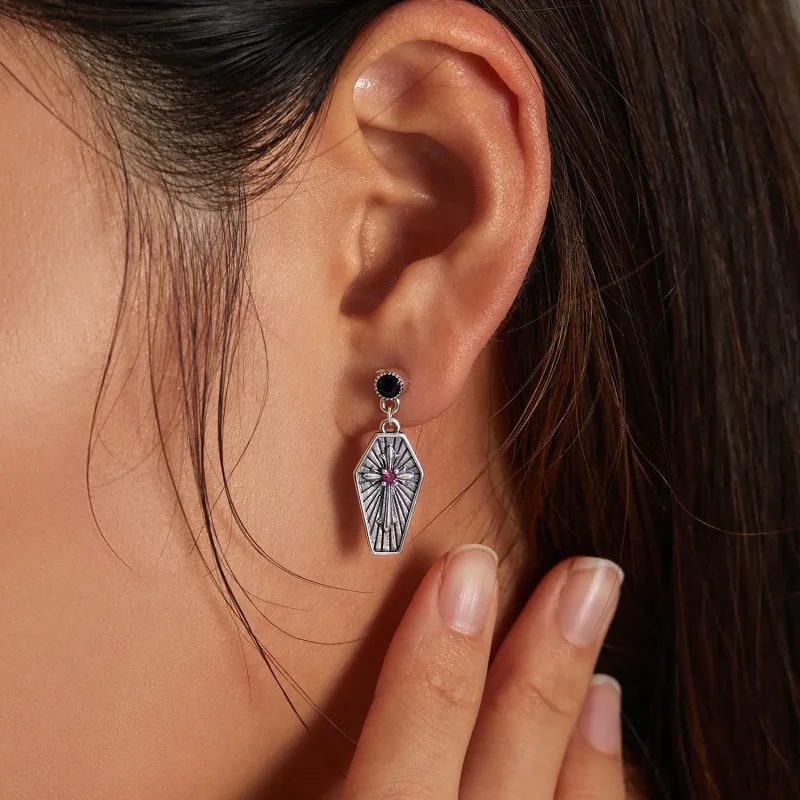 (slika za) Viseči uhani s skrivnostnim križem v slogu Pandora - BSE536 - Ogled 7