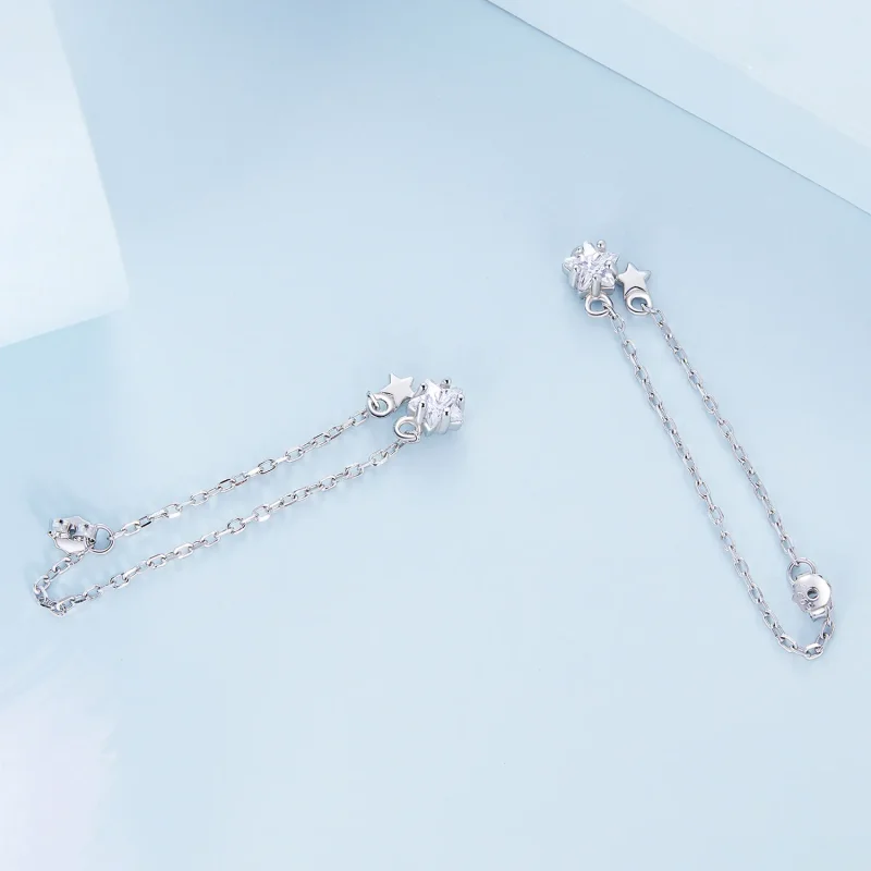 (slika za) Viseči uhani z resicami v stilu Pandora - BSE709 - Ogled 4