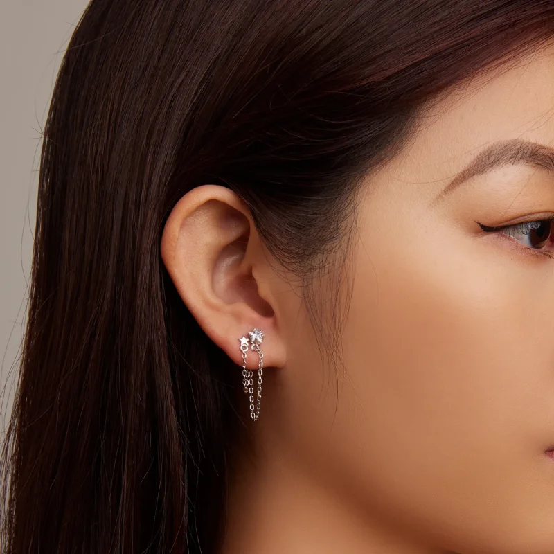 (slika za) Viseči uhani z resicami v stilu Pandora - BSE709 - Ogled 7