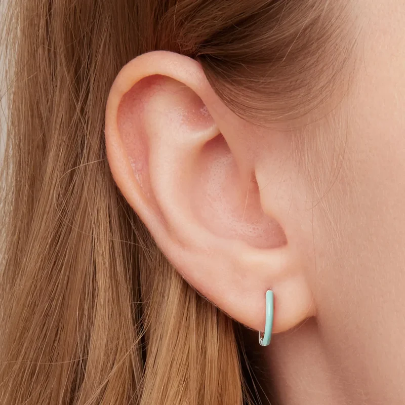 (slika za) Dvojni okrogli obročasti uhani v slogu Pandora - SCE1454 - Ogled 5