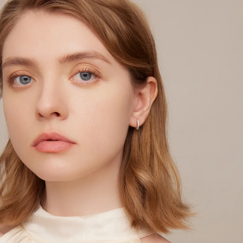 (slika za) Dvojni okrogli obročasti uhani v slogu Pandora - SCE1454 - Ogled 6