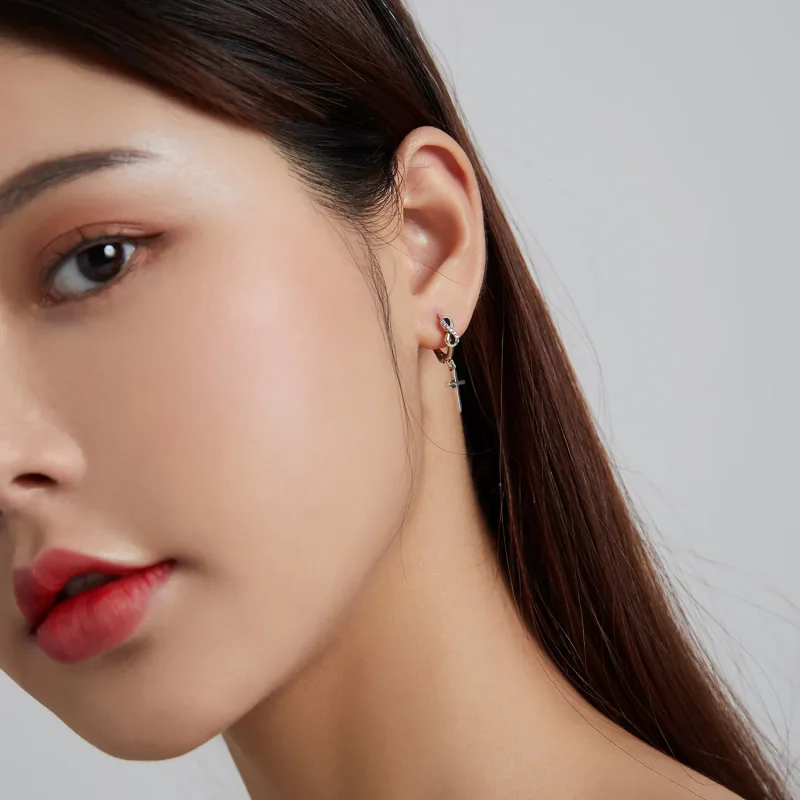 (slika za) Kreativni uhani v obliki križa v slogu Pandora - BSE474 - Ogled 8