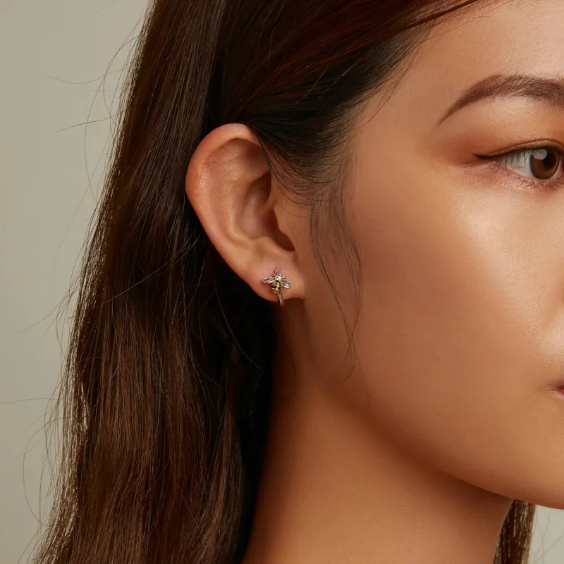 (slika za) Mini pandora čebelji obročki uhani - SCE1337 - Ogled 5