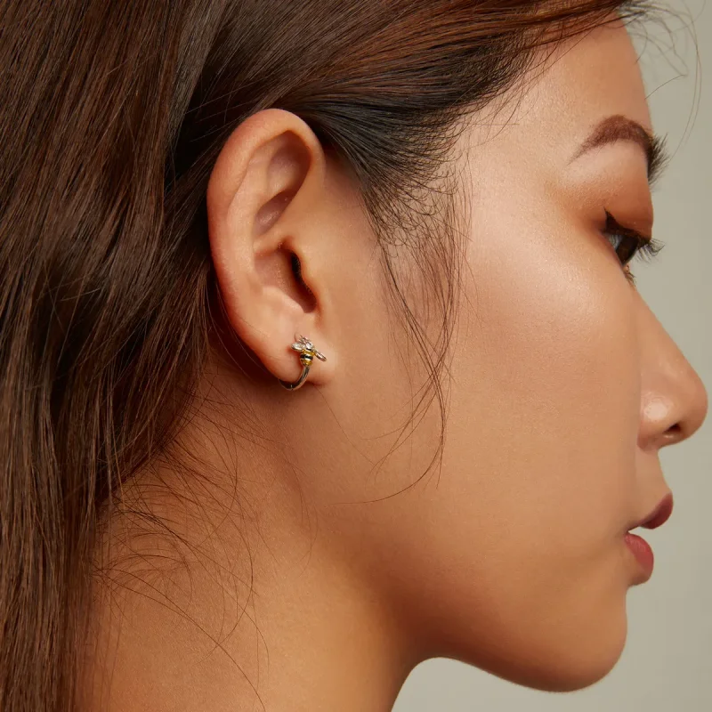 (slika za) Mini pandora čebelji obročki uhani - SCE1337 - Ogled 6