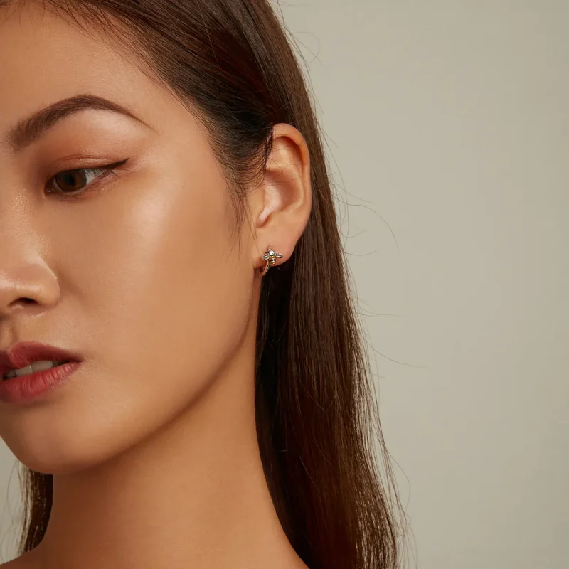 (slika za) Mini pandora čebelji obročki uhani - SCE1337 - Ogled 7