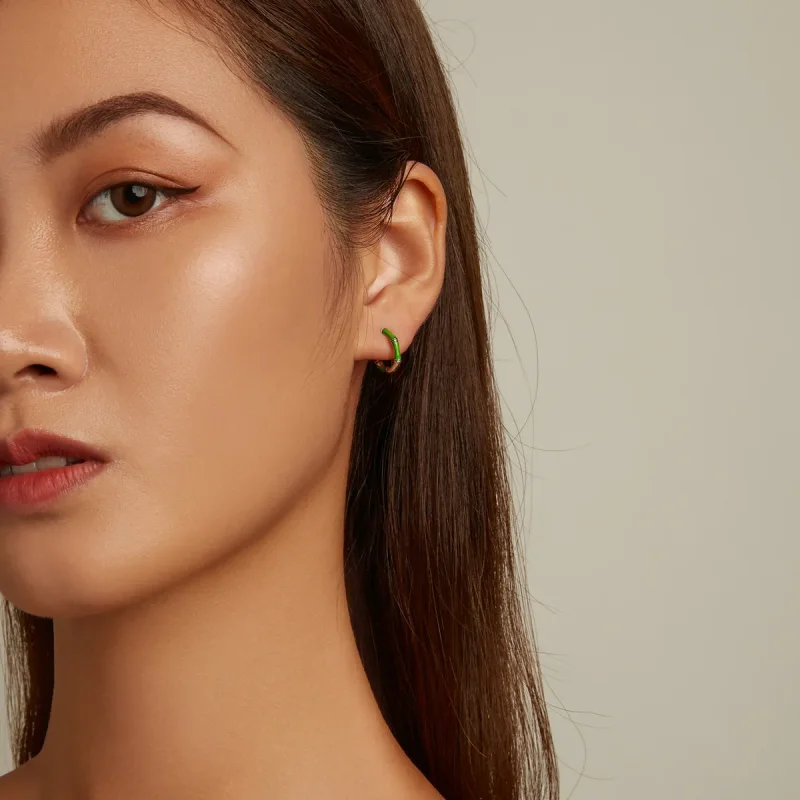 (slika za) Obročasti uhani iz bambusa v stilu Pandora - SCE1350 - Ogled 6