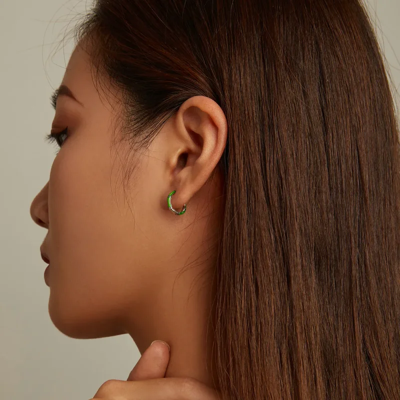 (slika za) Obročasti uhani iz bambusa v stilu Pandora - SCE1350 - Ogled 7