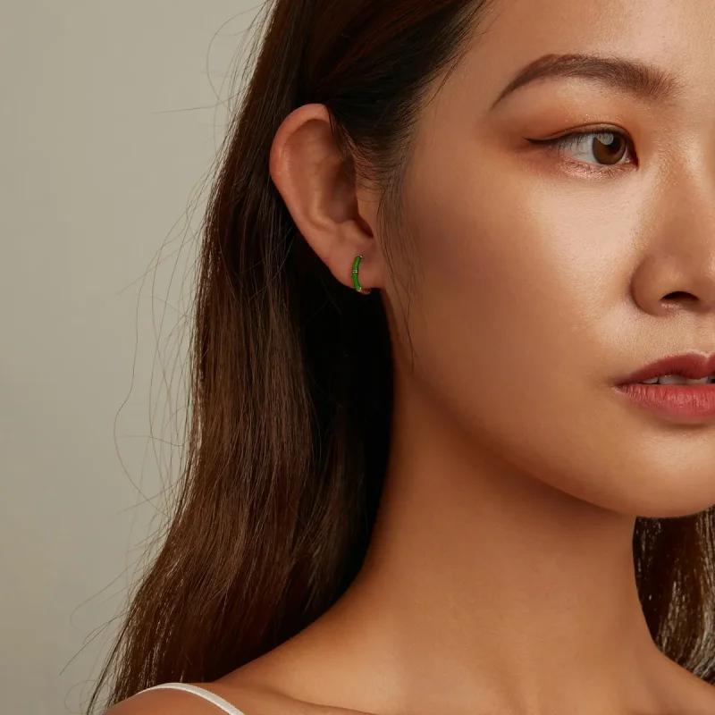 (slika za) Obročasti uhani iz bambusa v stilu Pandora - SCE1350 - Ogled 8