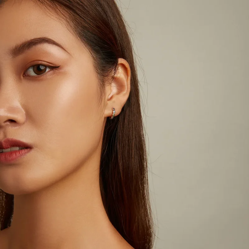 (slika za) Obročasti uhani s hudičevim očesom v stilu Pandora - SCE1358 - Ogled 7