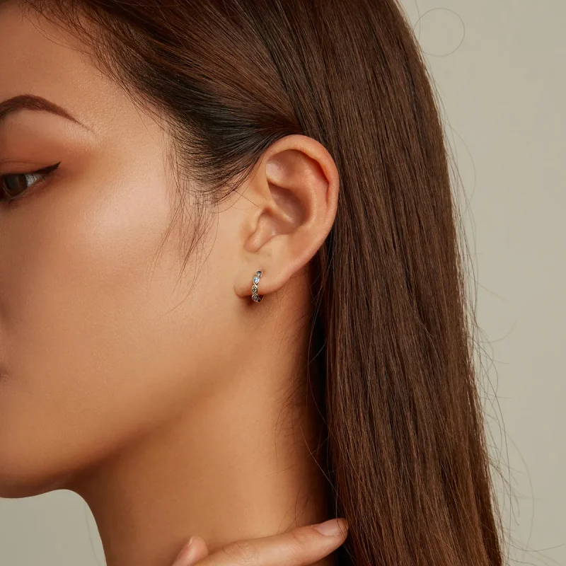 (slika za) Obročasti uhani s hudičevim očesom v stilu Pandora - SCE1358 - Ogled 8