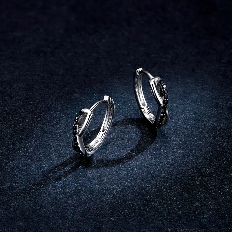 (slika za) Obročasti uhani s simbolom neskončnosti v slogu Pandora - BSE399 - Ogled 5