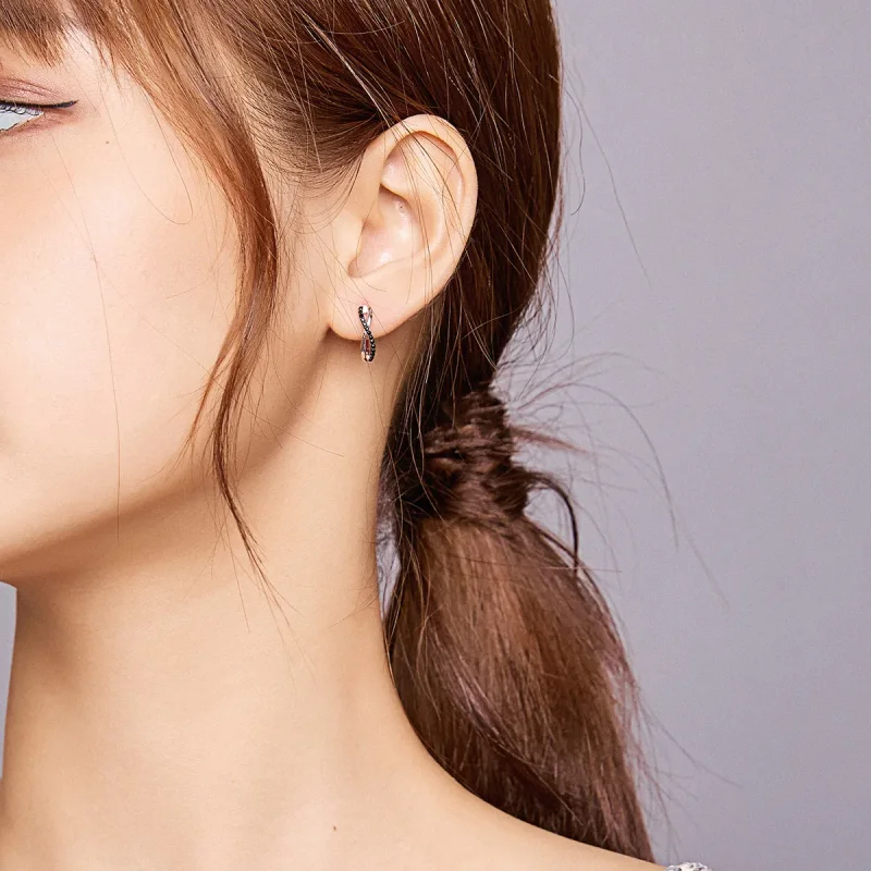 (slika za) Obročasti uhani s simbolom neskončnosti v slogu Pandora - BSE399 - Ogled 7