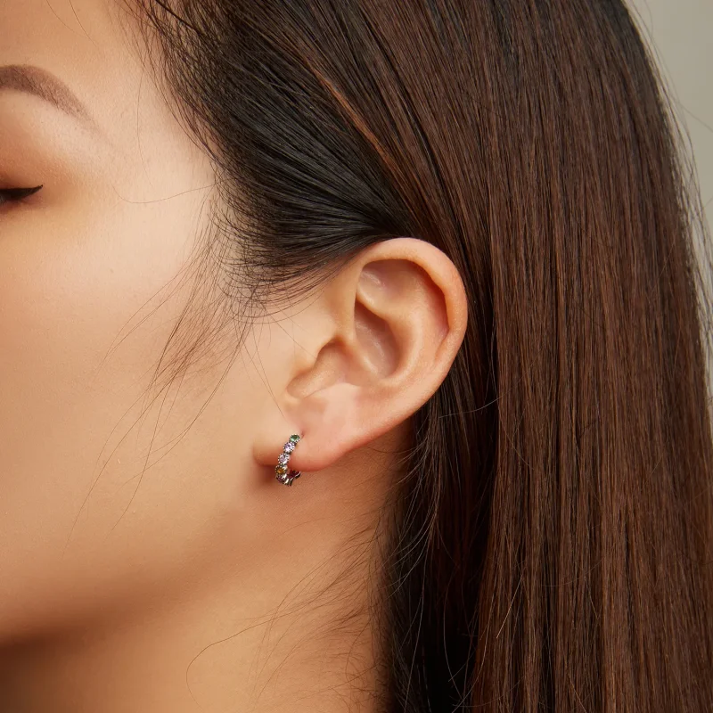 (slika za) Obročasti uhani s kamni v slogu Pandora - SCE1494 - Ogled 6