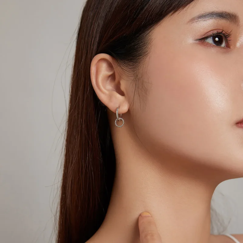 (slika za) Obročasti uhani Shuanghuan v stilu Pandora - SCE1199 - Ogled 8