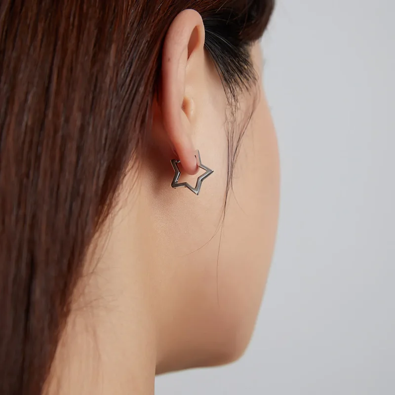 (slika za) Obročasti uhani v obliki zvezd v slogu Pandora - SCE1136 - Ogled 6