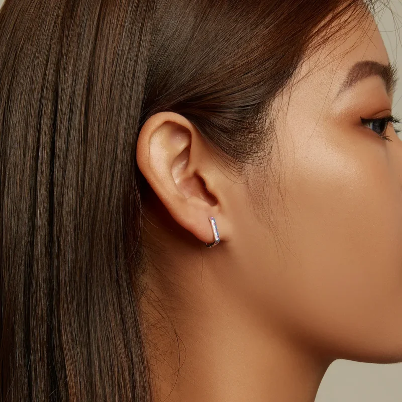 (slika za) Obročasti uhani v preprostem barvnem kontrastu v slogu Pandora - SCE1371-VT - Ogled 7