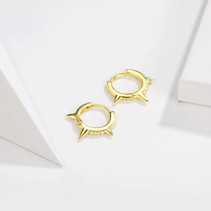 (slika za) Obročasti uhani v slogu Pandora z nepravilno geometrijo - BSE168 - Ogled 2