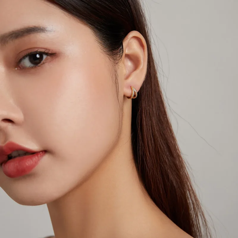 (slika za) Obročasti uhani v slogu Pandora za moderne ženske - SCE1187-B - Ogled 5